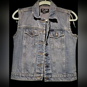Vintage Polo by Ralph Lauren Blue Denim Vest Womens Small